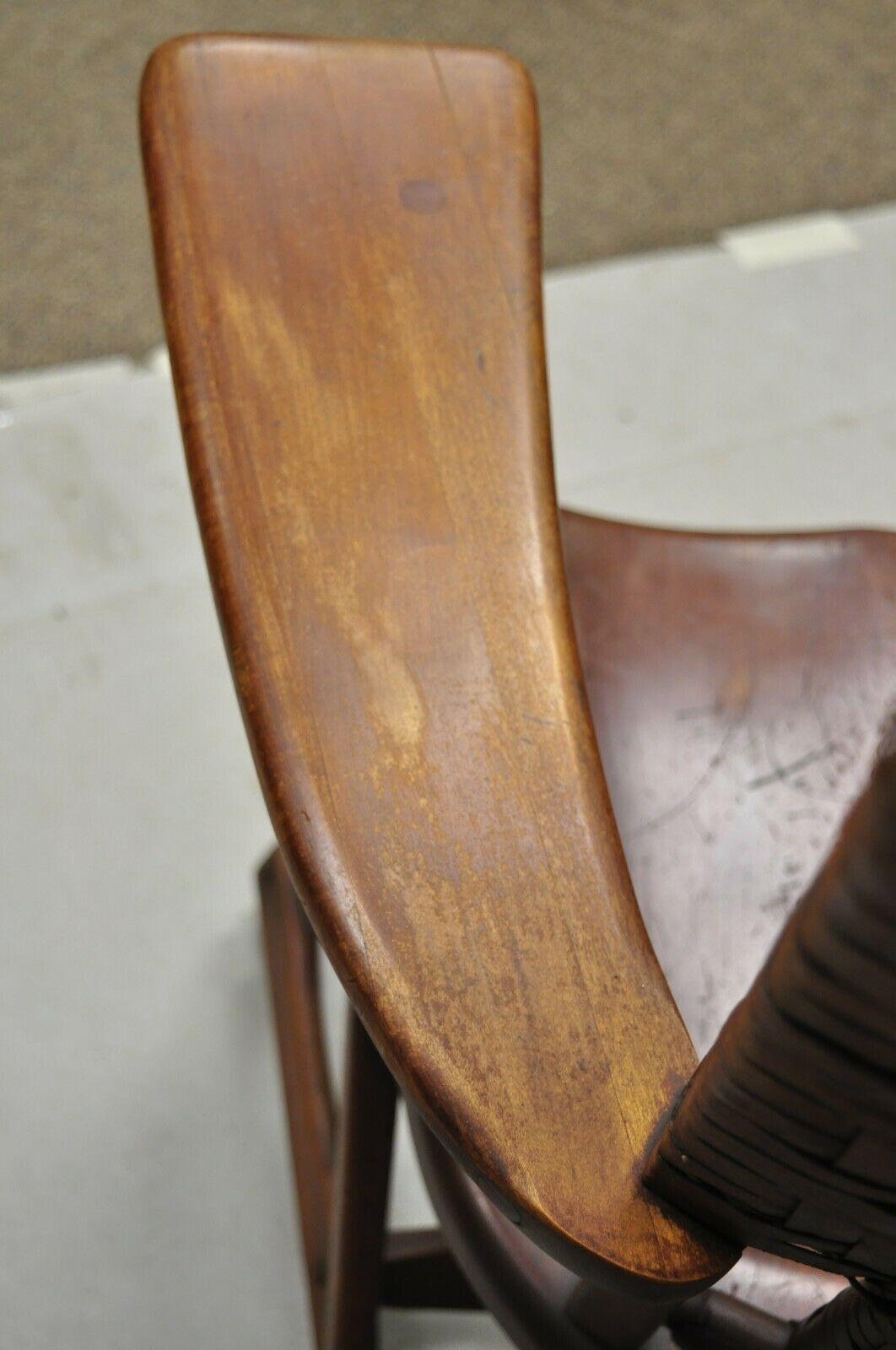 Maple Old Hickory Paddle Arm American Provincial Woven Arm Chair Martinsville