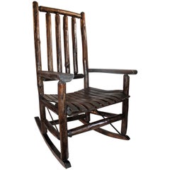 Fauteuil à bascule en porche en vieux pacanier