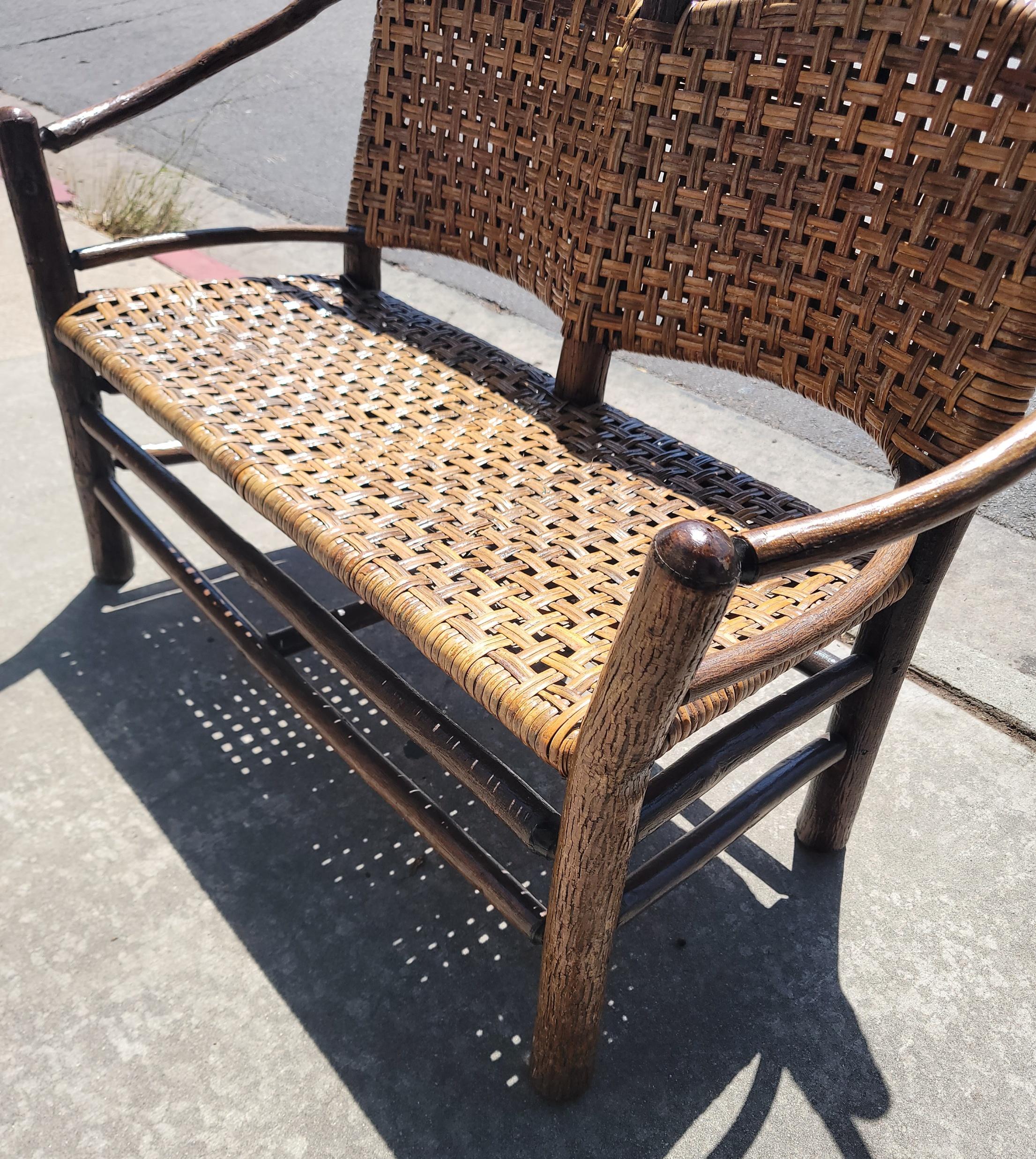 Hand-Crafted Old Hickory Settee / Bench