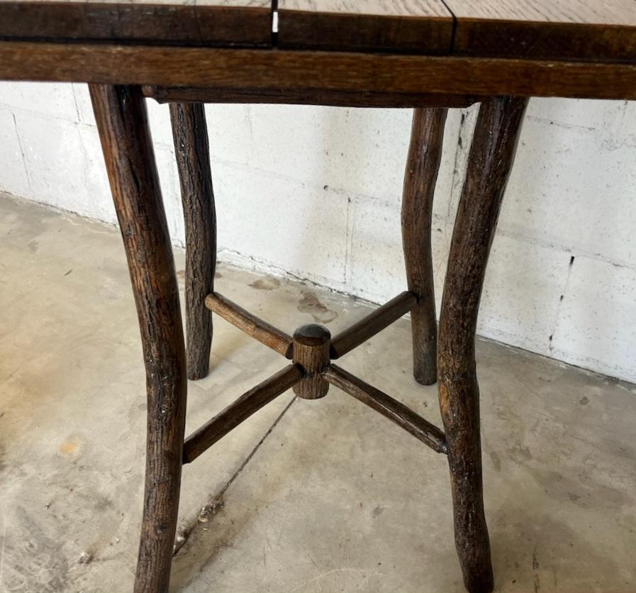 Old Hickory Side Table with Old Hickory Co. Tag For Sale 6