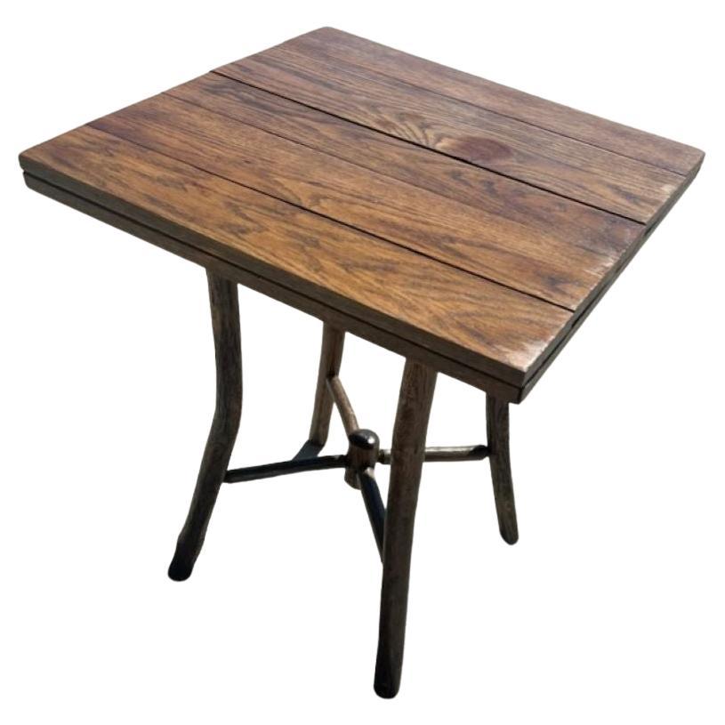 American Old Hickory Side Table with Old Hickory Co. Tag For Sale