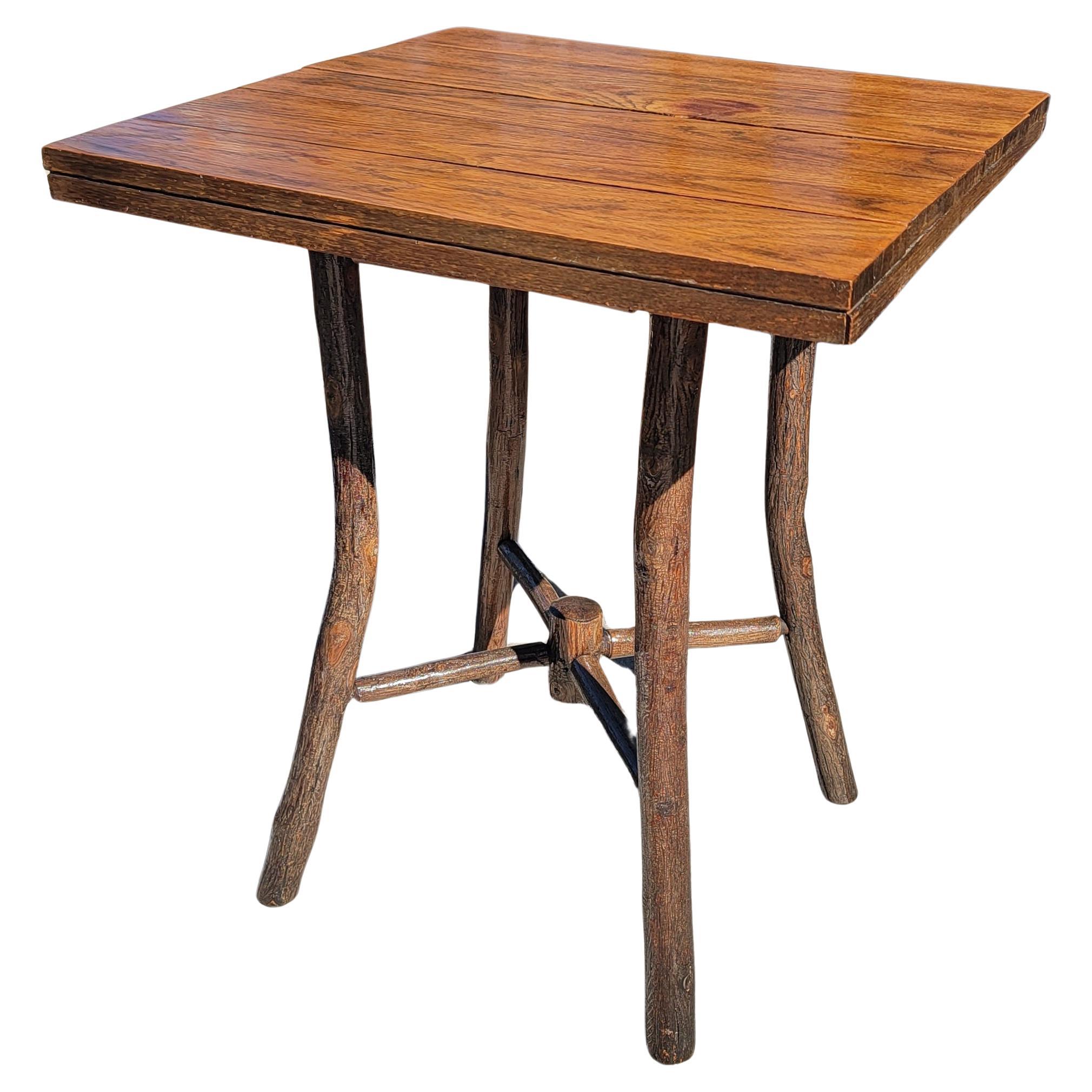 Old Hickory Side Table with Old Hickory Co. Tag For Sale