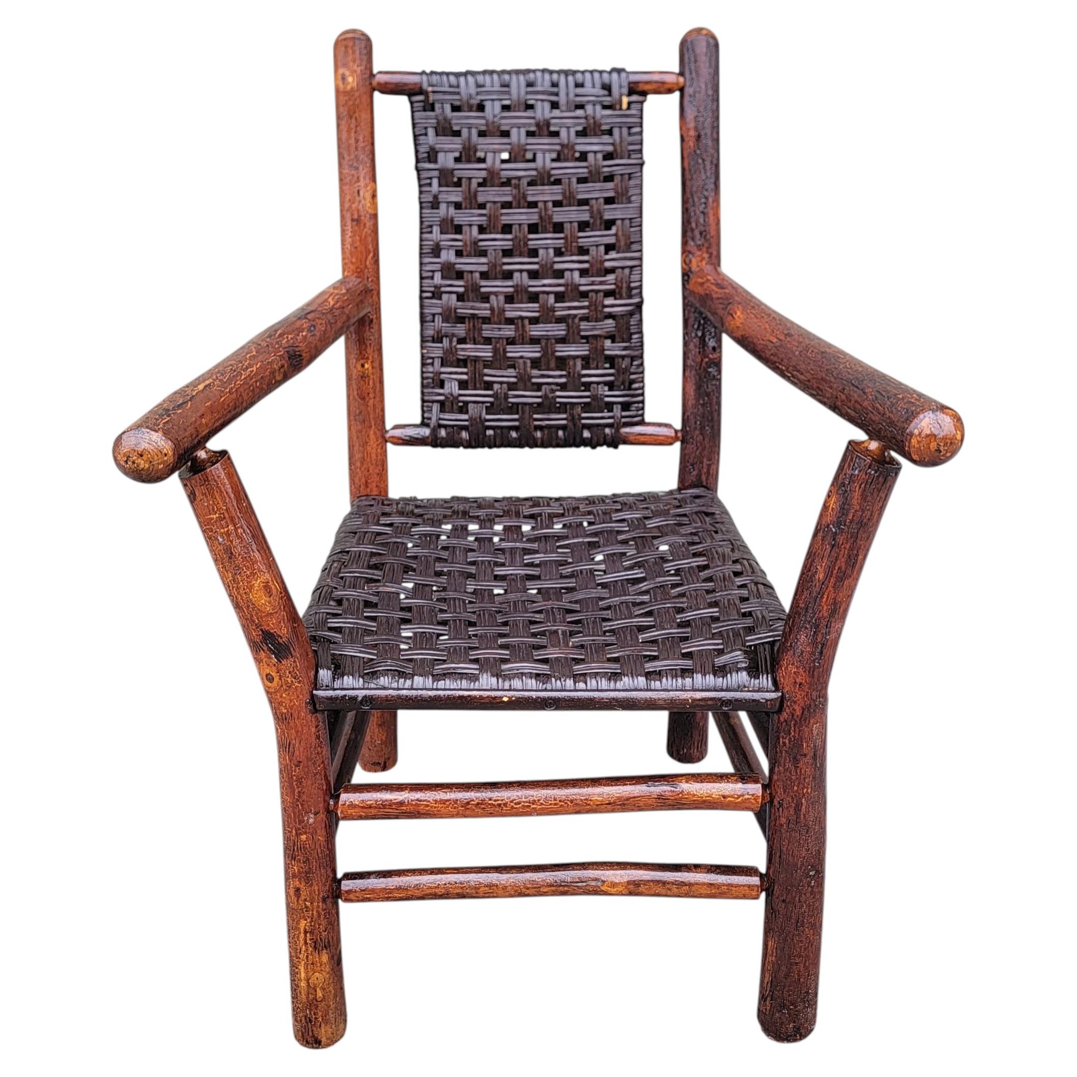 Old Hickory Signed Chair With Cane Seating For Sale
