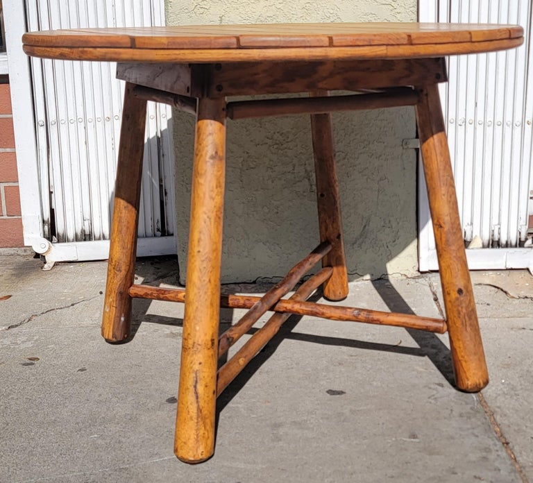 North American Old Hickory Slated Dining/Breakfast Nook Table For Sale