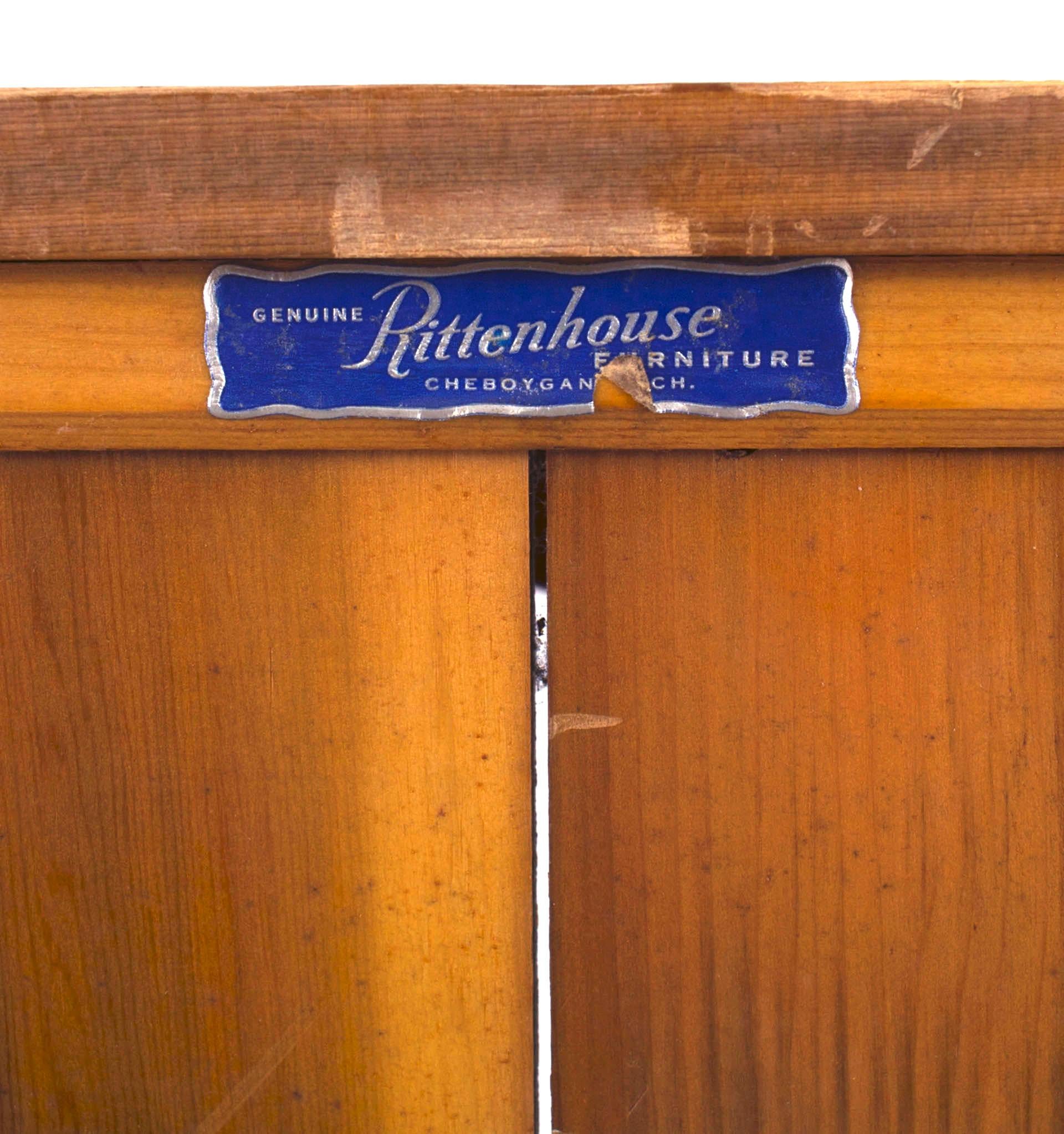 Rustic Old Hickory Style Rittenhouse Pine Dry Bar For Sale