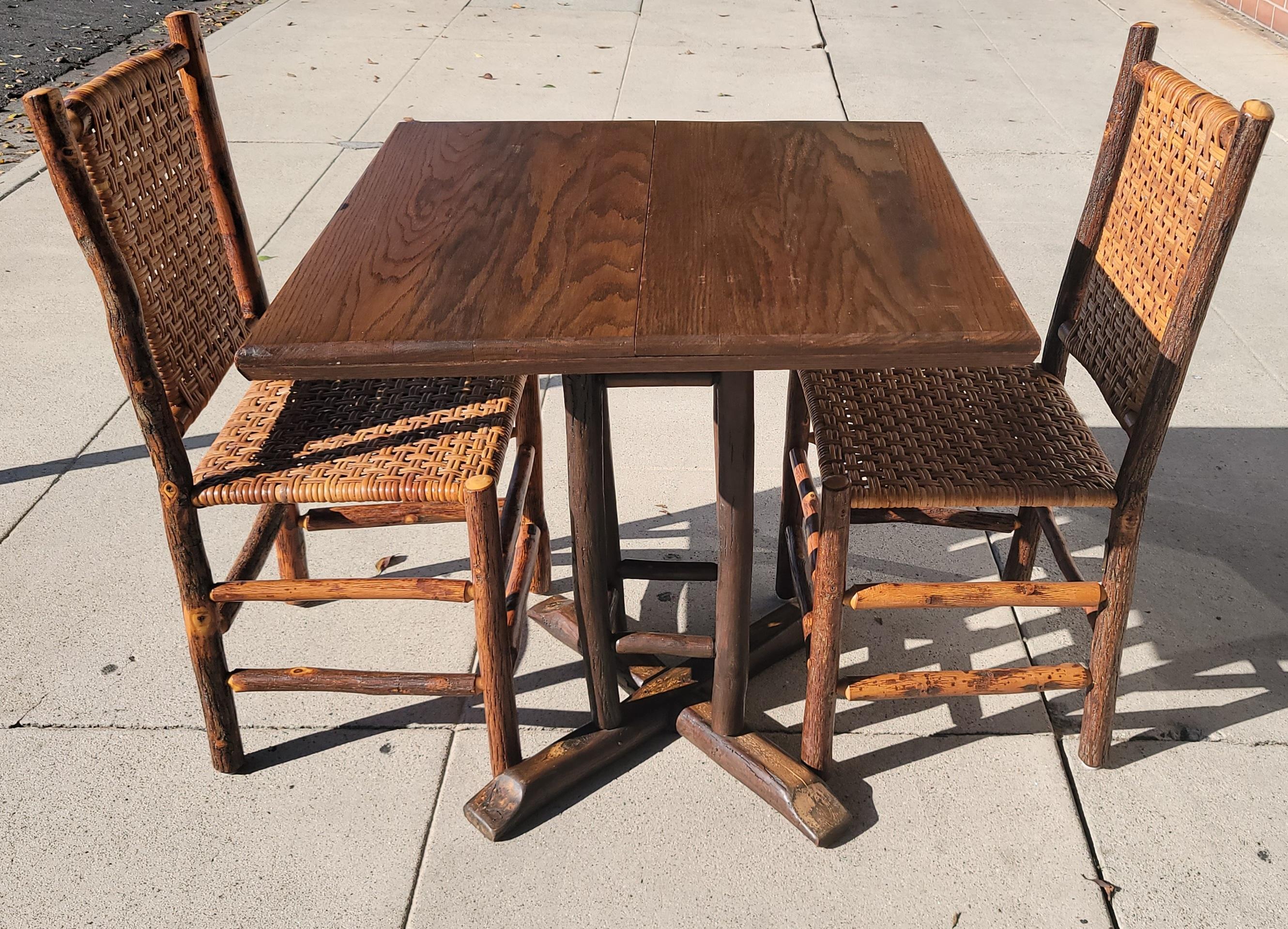 Old Hickory Table and Chairs, Five Piece Collection 3