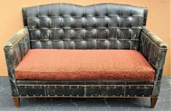 Old Hickory Tannery Distressed Leather Settee Loveseat von Old Hickory Tannery