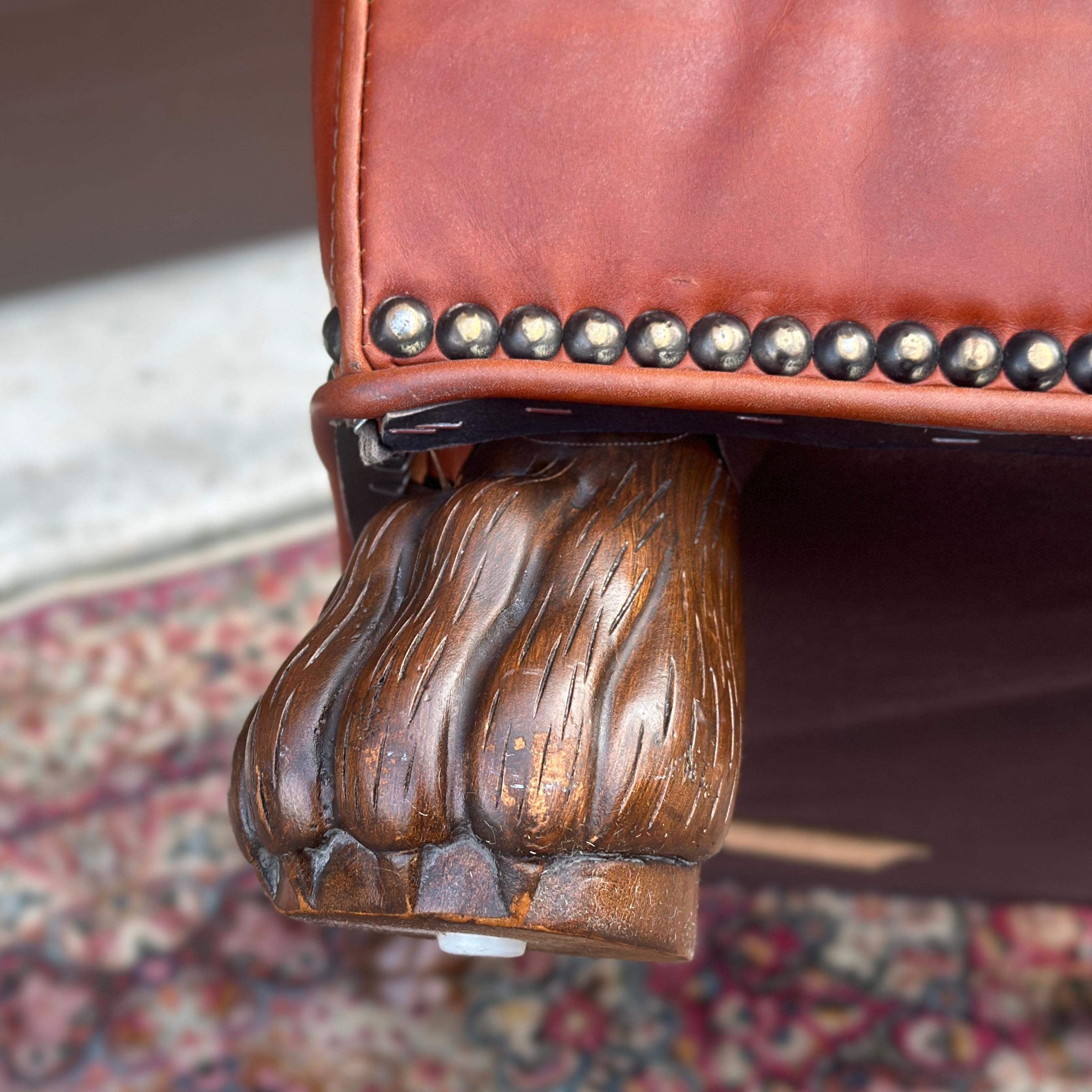Old Hickory Tannery Cocktail-Ottoman aus Leder aus der Lucchese Home Collection im Angebot 3