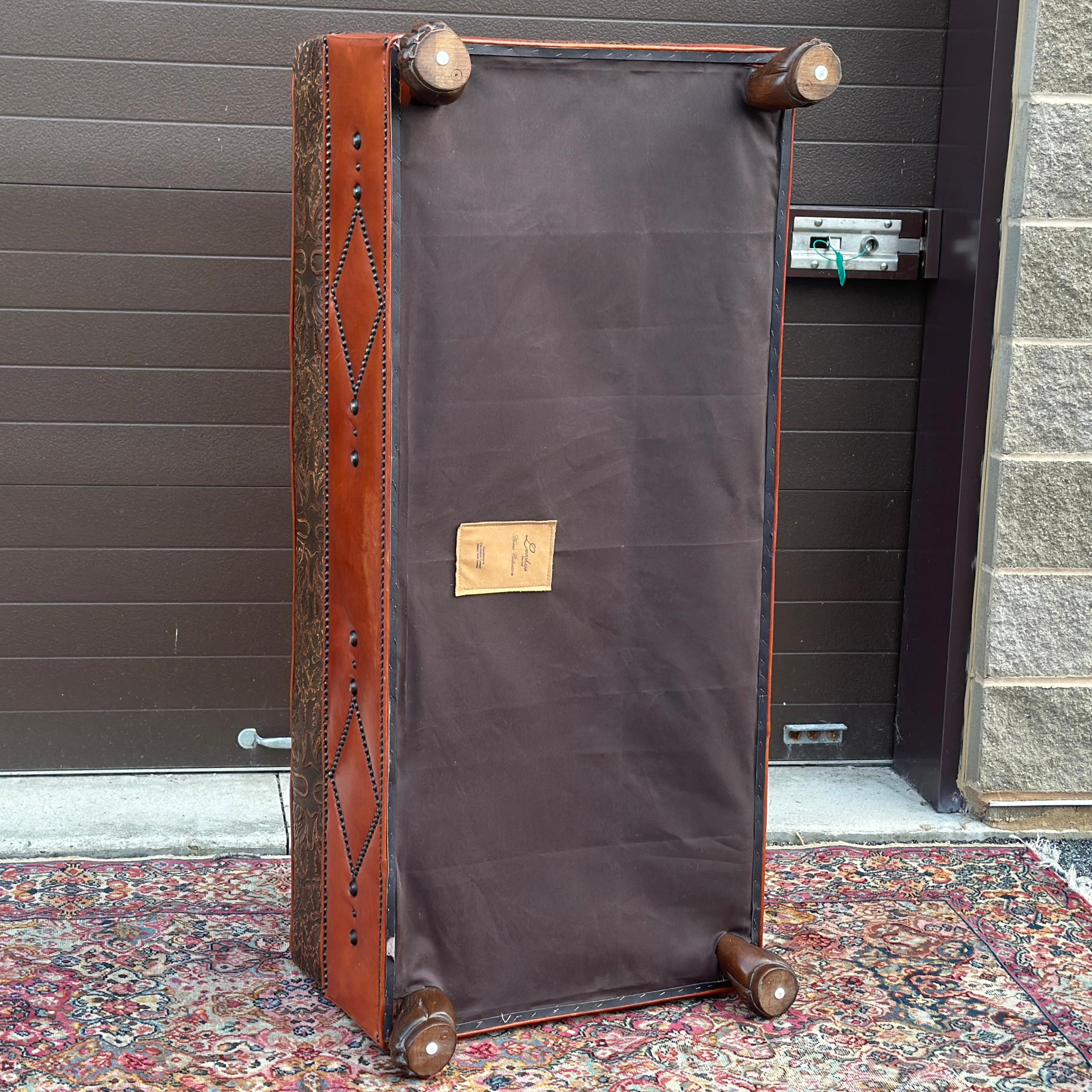 Old Hickory Tannery Cocktail-Ottoman aus Leder aus der Lucchese Home Collection im Angebot 7