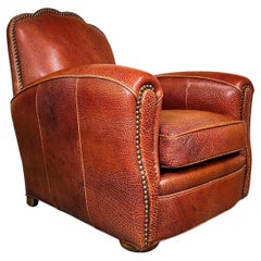 Old Hickory Tannery Traditional “Spirit Brown” Leather Club Arm-Chair