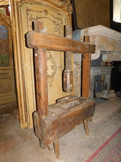 old honey press, wooden work tool, Italy