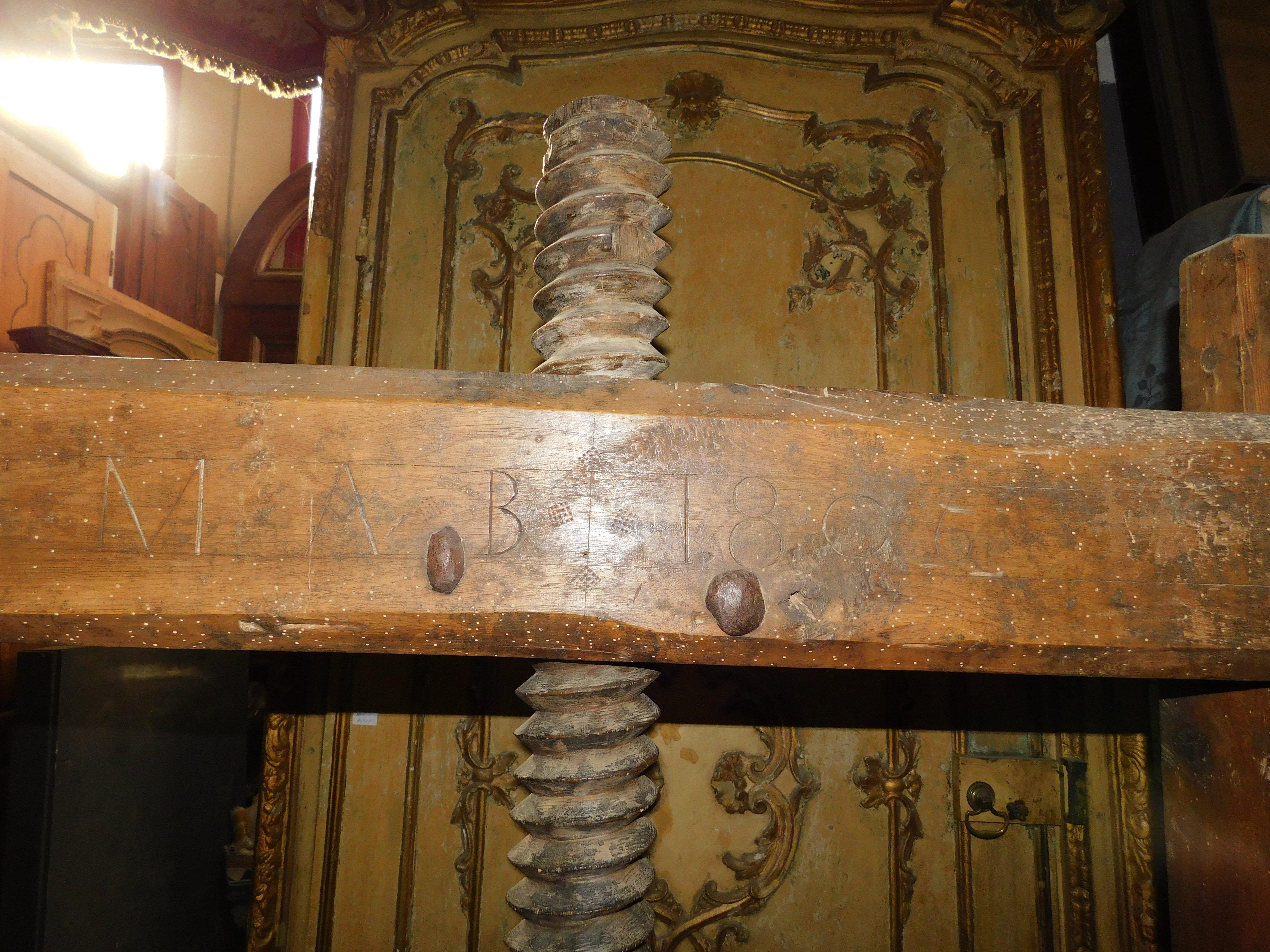 Italian old honey press, wooden work tool, Italy