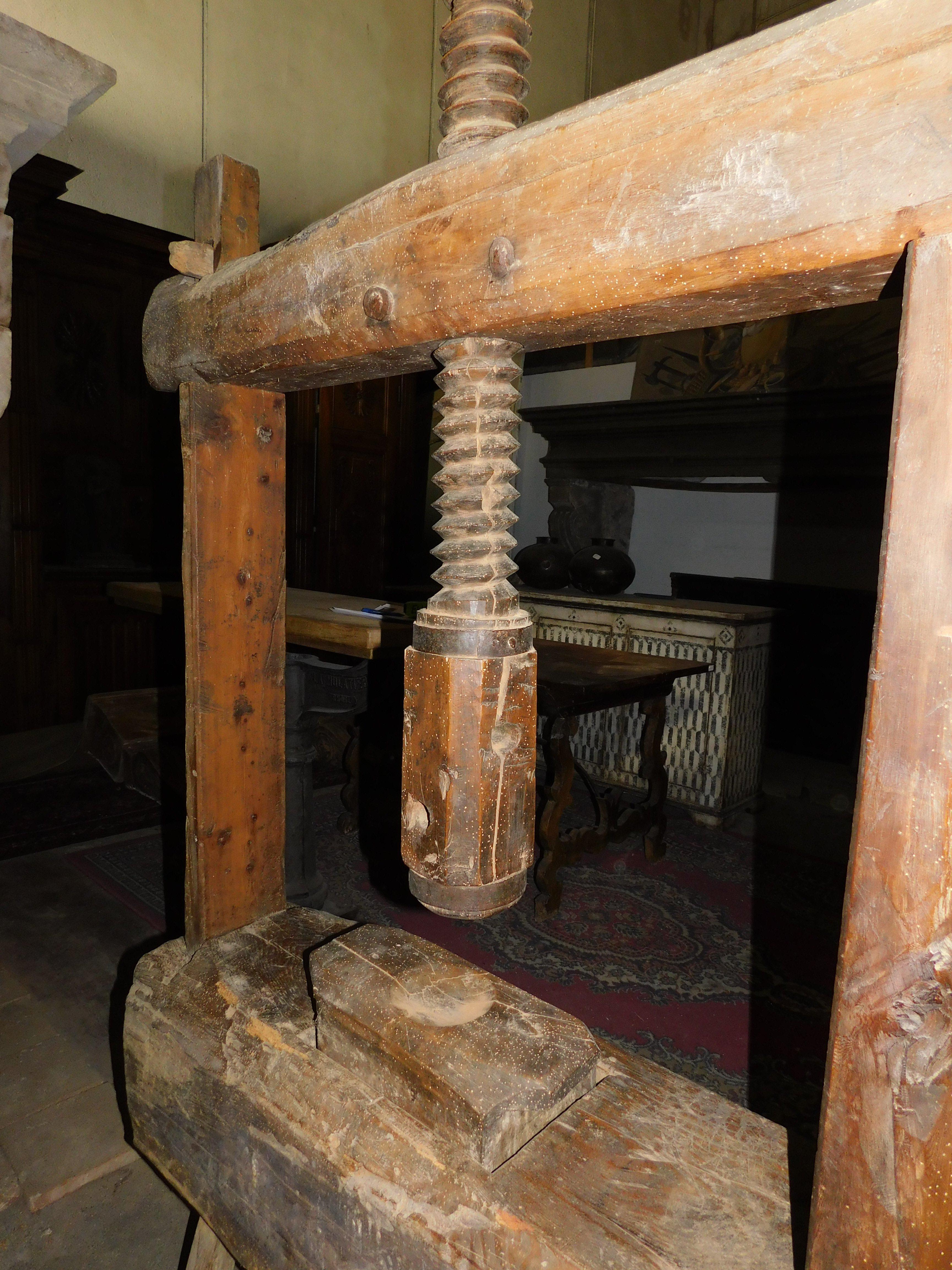 19th Century old honey press, wooden work tool, Italy
