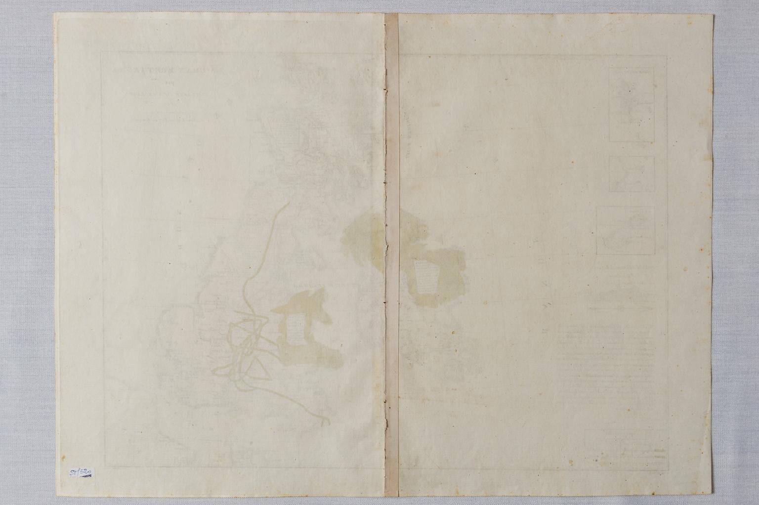 Old Horizontal Map of England In Good Condition For Sale In Alessandria, Piemonte