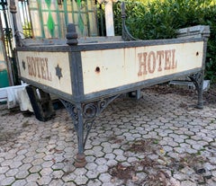 Old hotel entrance canopy in wrought iron and cast iron, Italy