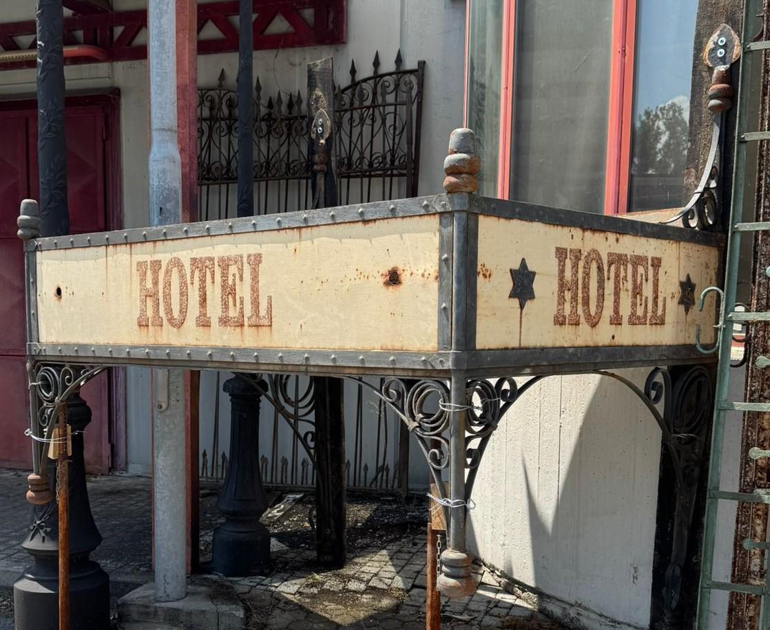 20th Century Old hotel entrance canopy in wrought iron and cast iron, Italy For Sale