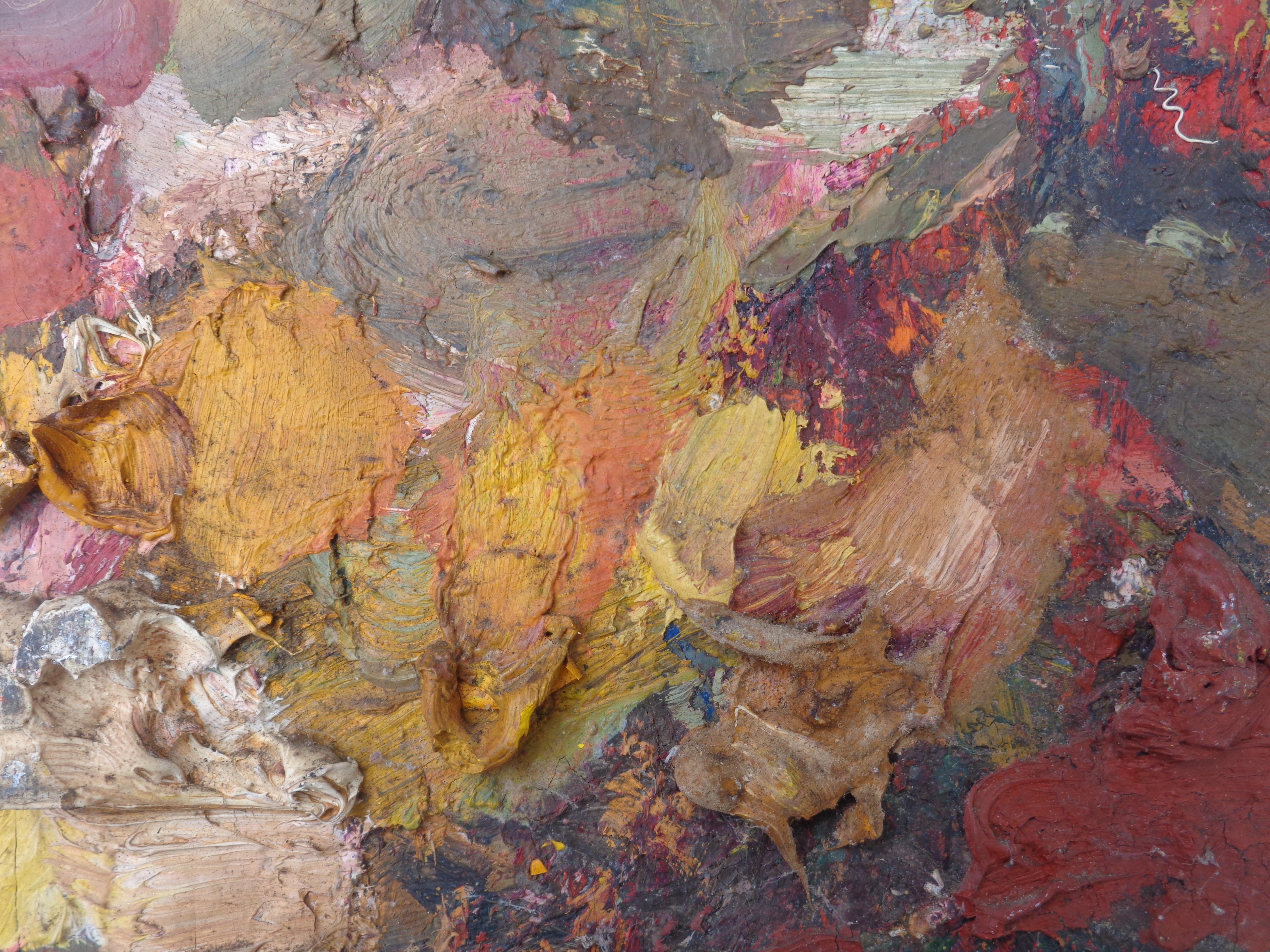 Old Paint Encrusted Wood Artist Palettes For Sale 7