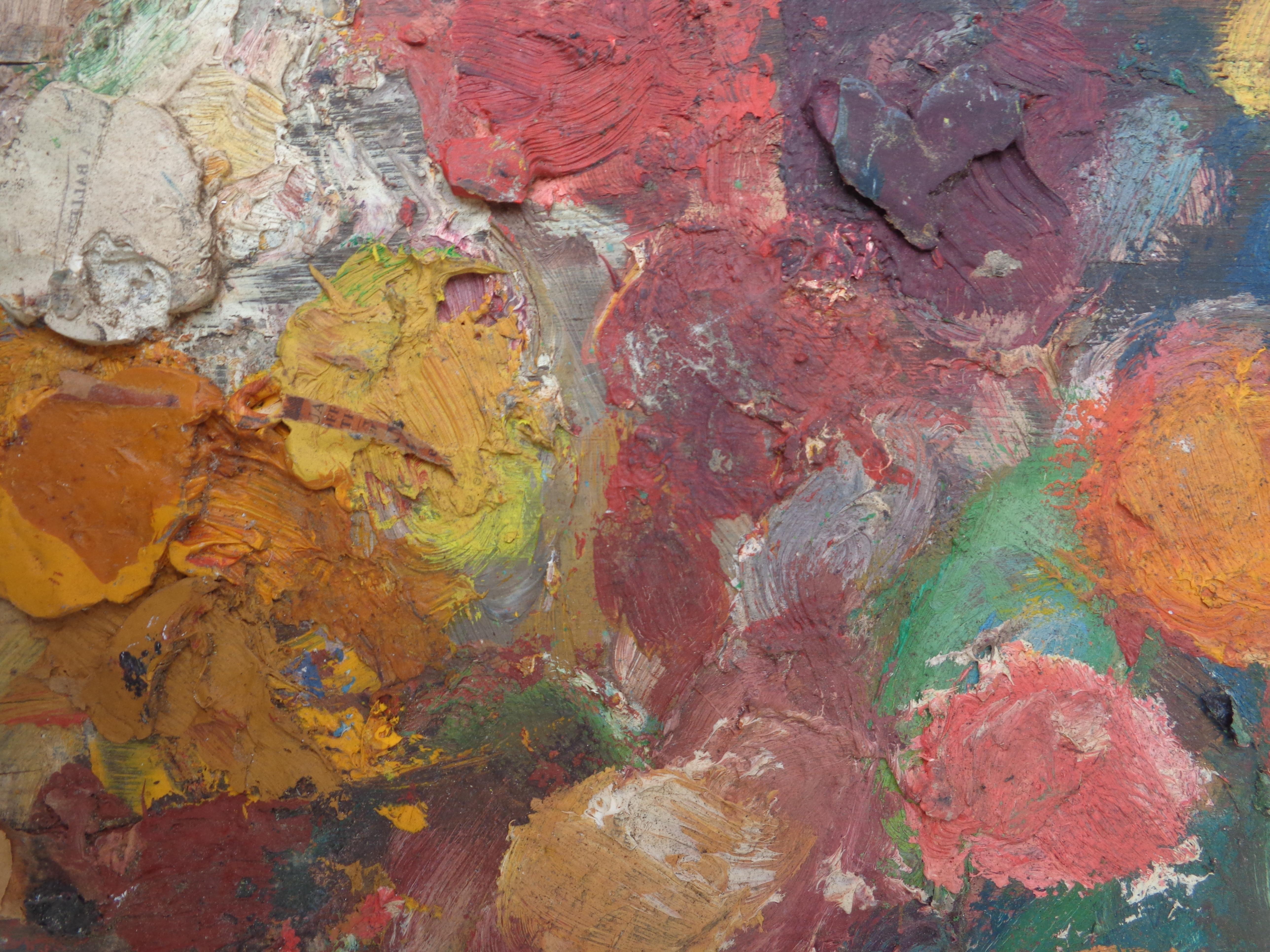 Old Paint Encrusted Wood Artist Palettes For Sale 6