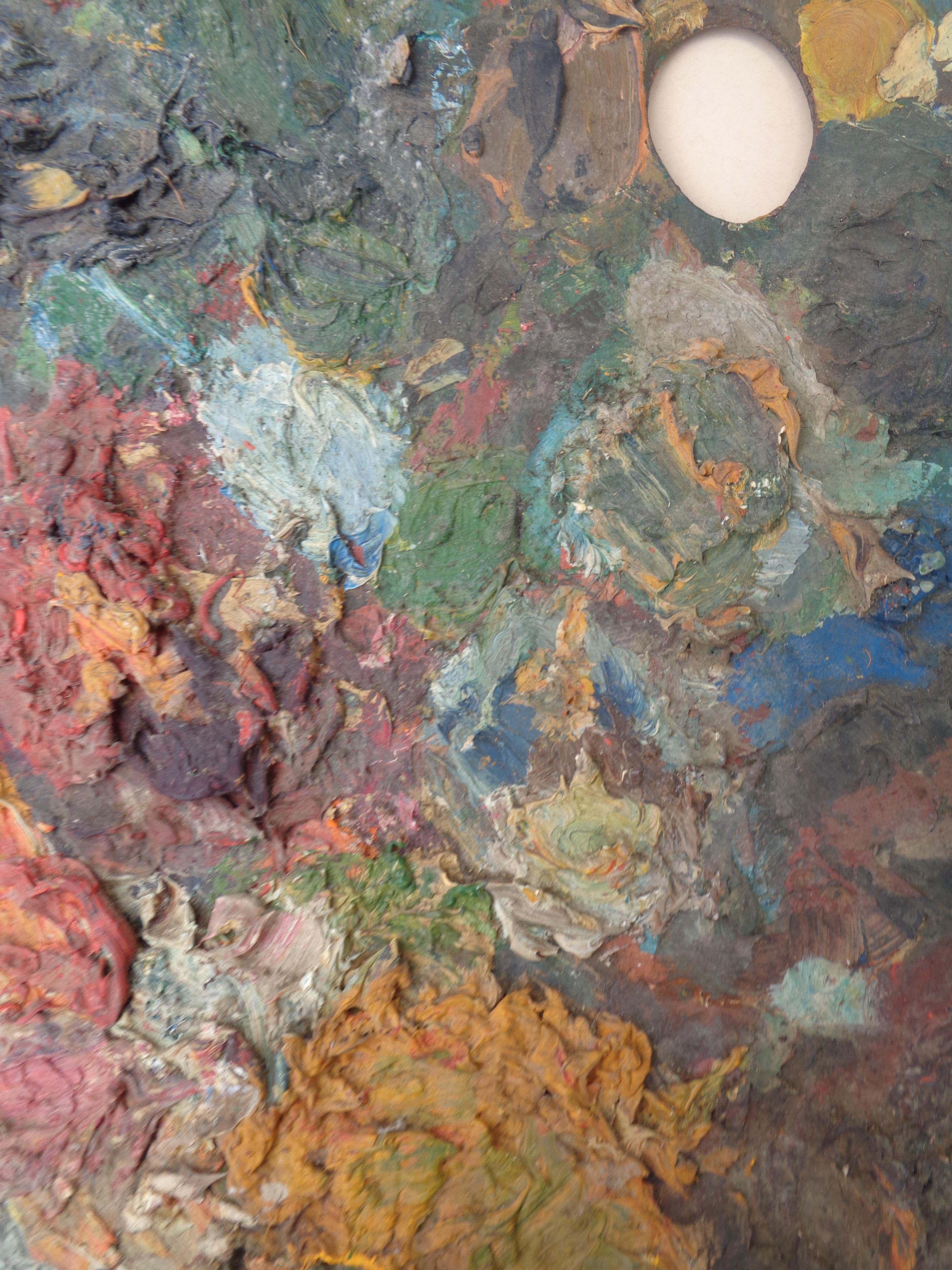 Old Paint Encrusted Wood Artist Palettes For Sale 3