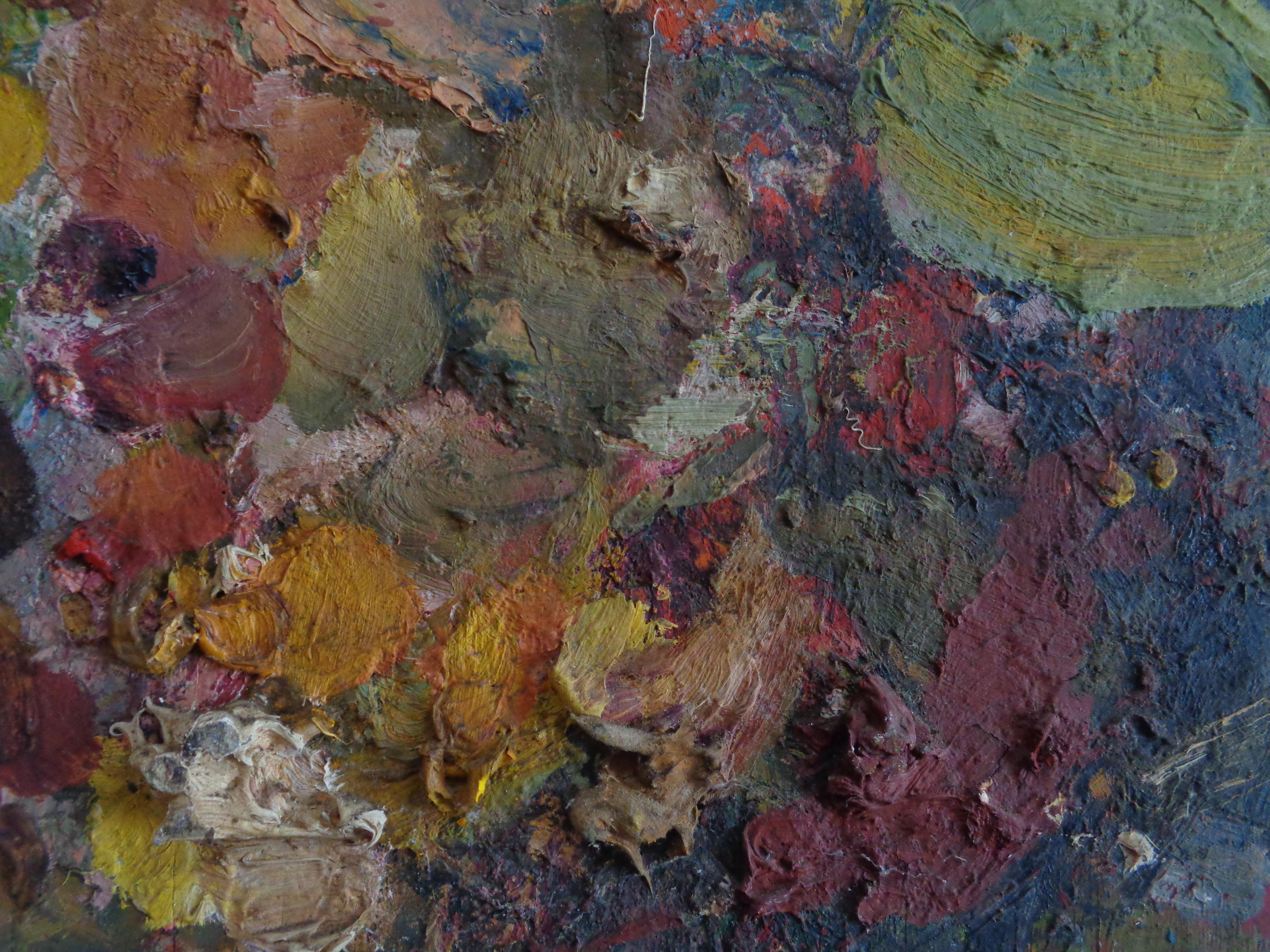 Old Paint Encrusted Wood Artist Palettes For Sale 8