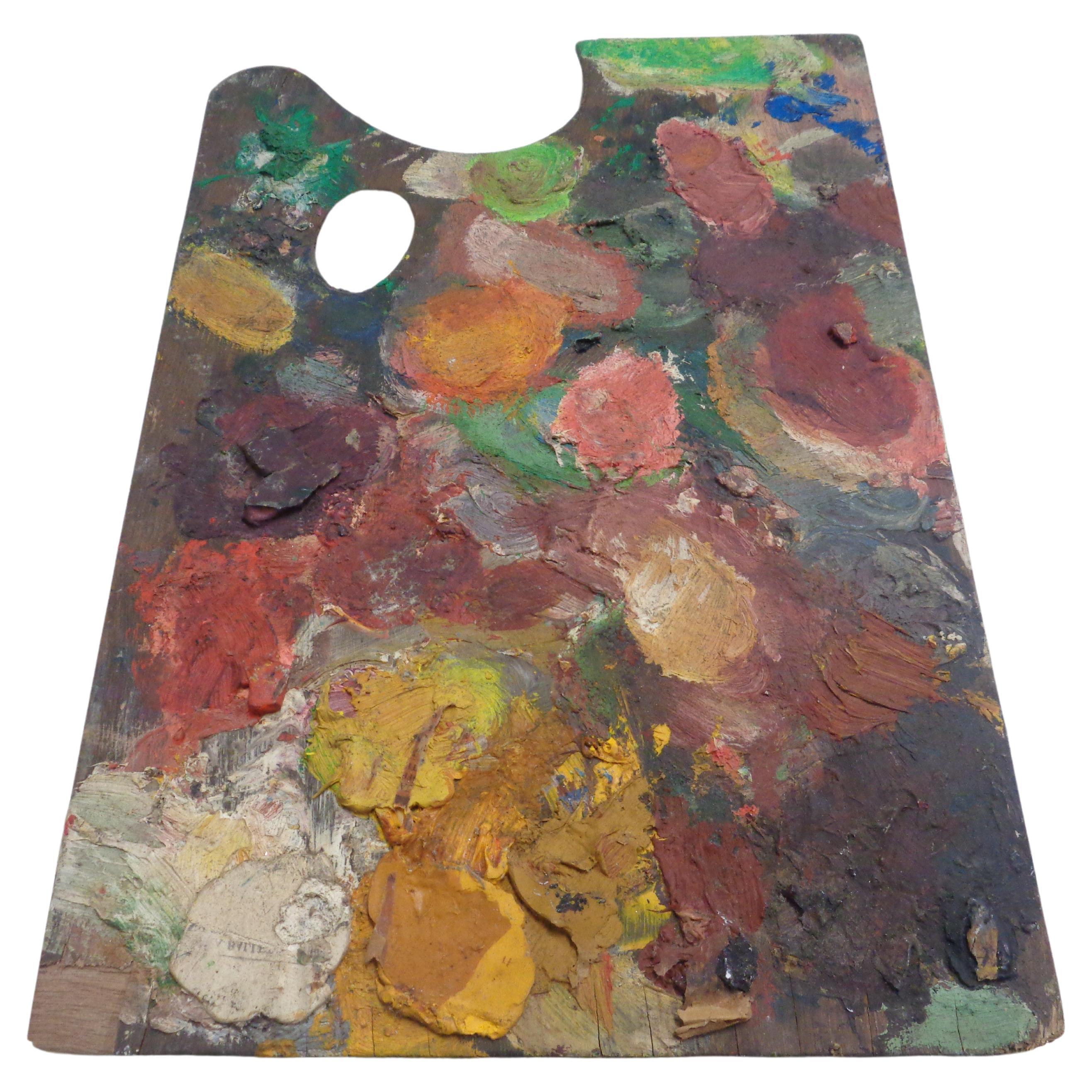 Old Paint Encrusted Wood Artist Palettes In Good Condition For Sale In Rochester, NY