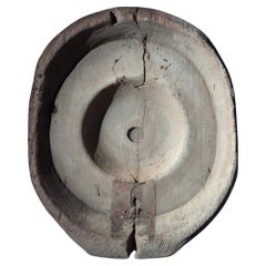 Old industrial wooden grinder