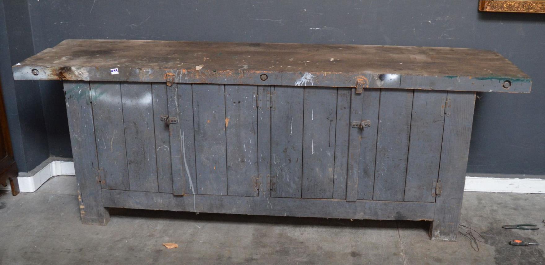 vintage industrial workbench for sale