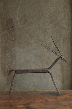 Old iron deer figurine / 20th century / animal ornament