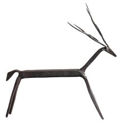 Old iron deer figurine / 20th century / animal ornament
