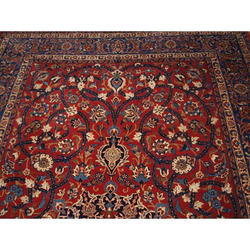 Asian Old Isfahan Carpet, of Superb Classic Design with Outstanding Colours For Sale