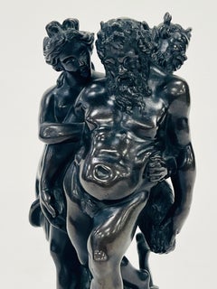 Old italian bronze by Bacus supported for Ninfa and Faun circa 1885.