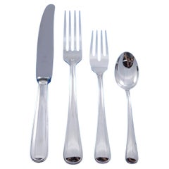 Cubiertos de Plata de Ley Viejos Italianos de Buccellati Italia Juego de 12 88 piezas Cena