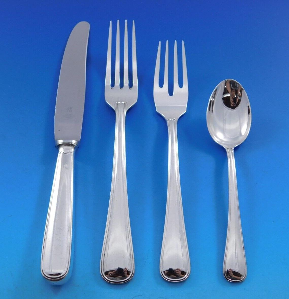 Cubiertos de Plata de Ley Viejos Italianos de Buccellati Italia Juego de 12 88 piezas Cena siglo XX en venta