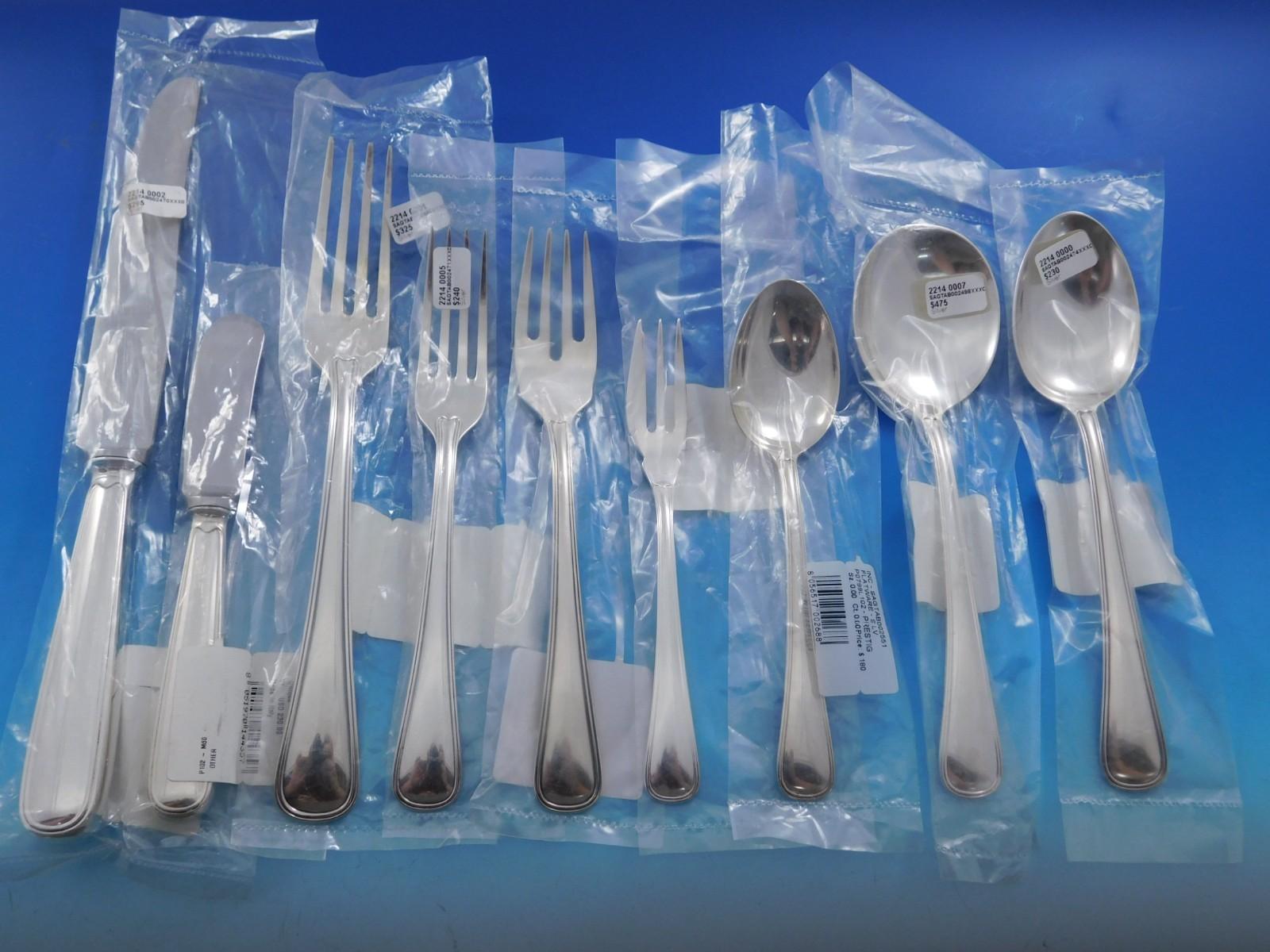 Old Italian by Buccellati Italy Sterling Silver Flatware 6 Set 63 pc Dinner New For Sale 7