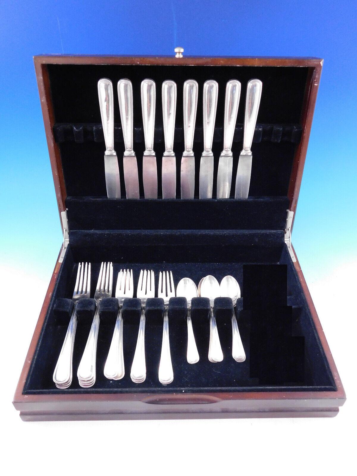 Buccellati is known and admired throughout the world for producing the finest quality Italian silver.

Old Italian by Buccellati Italy Sterling Silver Flatware set - 32 pieces. This set includes:

8 Dinner Size Knives, 9 1/2