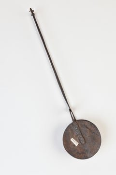 Old Italian Iron Coffee Roaster, Hand-Crafted Primitive Style, 1900s