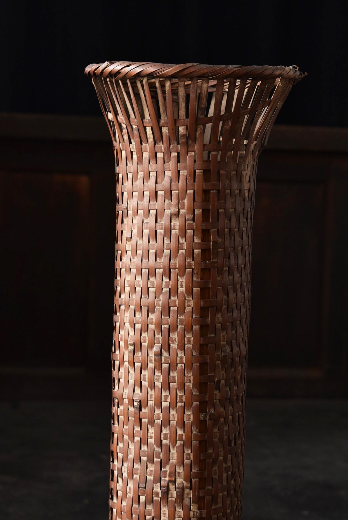 Old Japanese Bamboo Vase Tube / Antique Vase / 20th Century/Wabi-Sabi Art 1