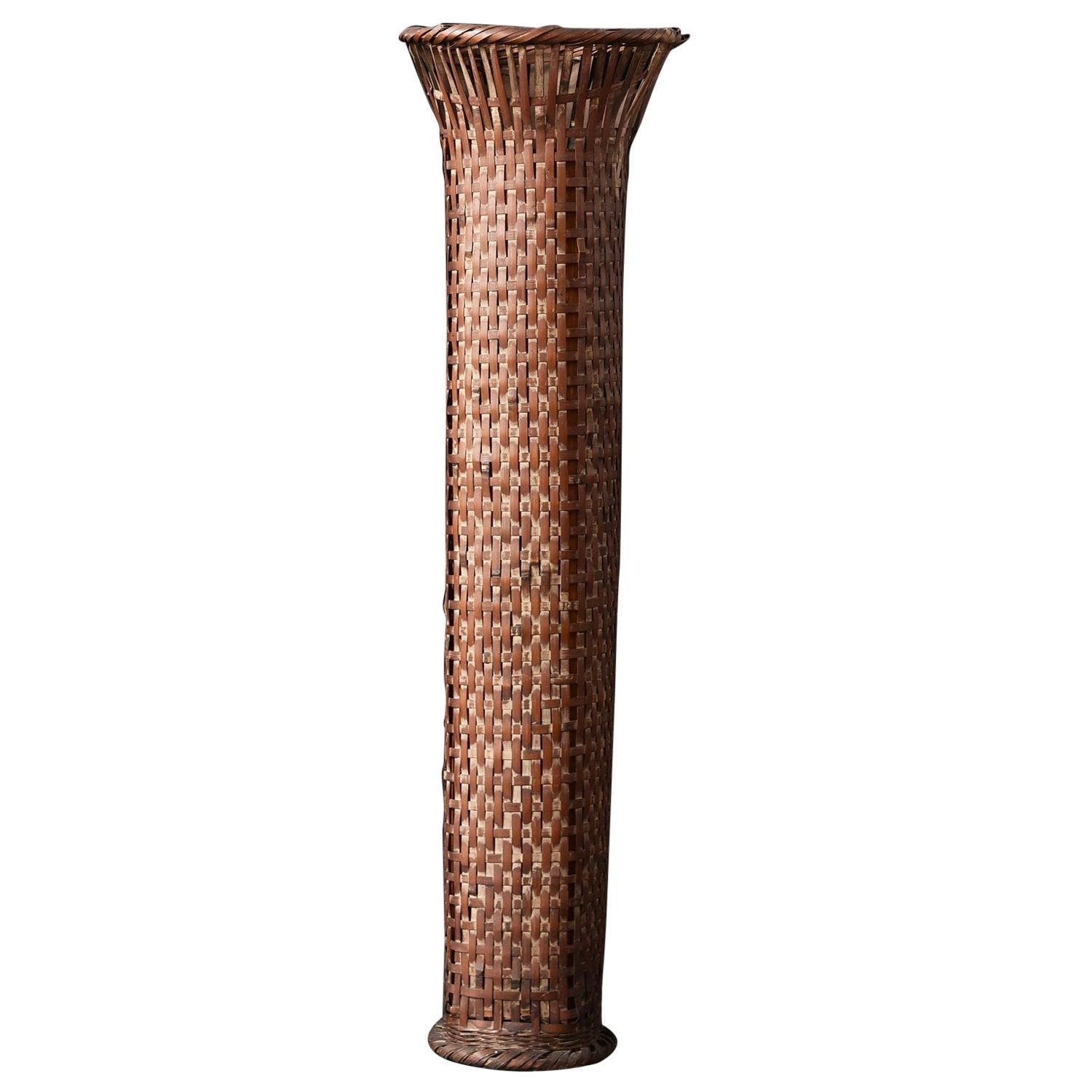 Old Japanese Bamboo Vase Tube / Antique Vase / 20th Century/Wabi-Sabi Art