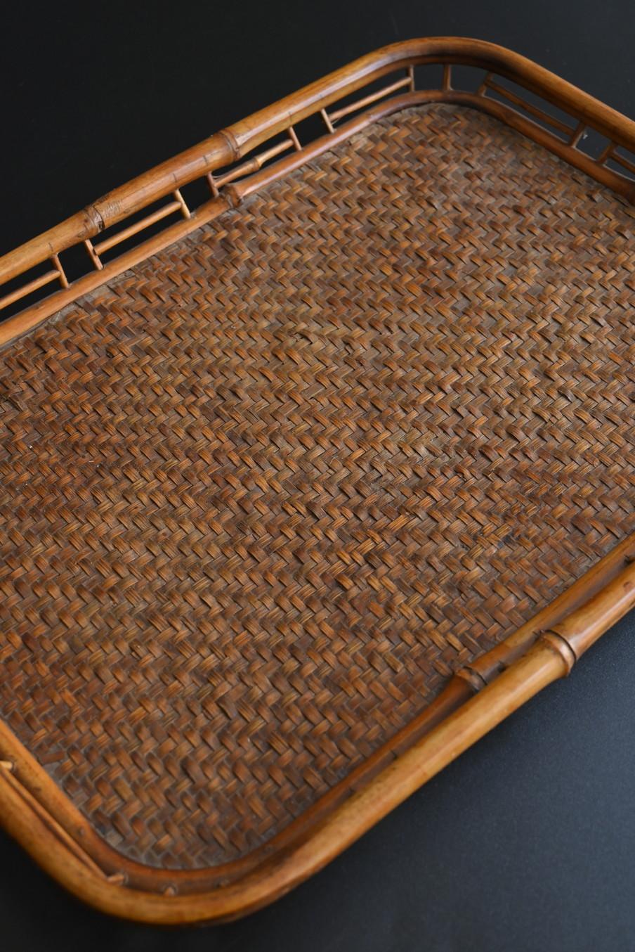 Bandeja antigua tejida en bambú japonés/Siglo XX/Bandeja tejida a mano/MINGEI en venta 3