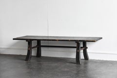 Old Japanese Black Desk "1700s-1800s" Edo Period Antique Table or Low Table