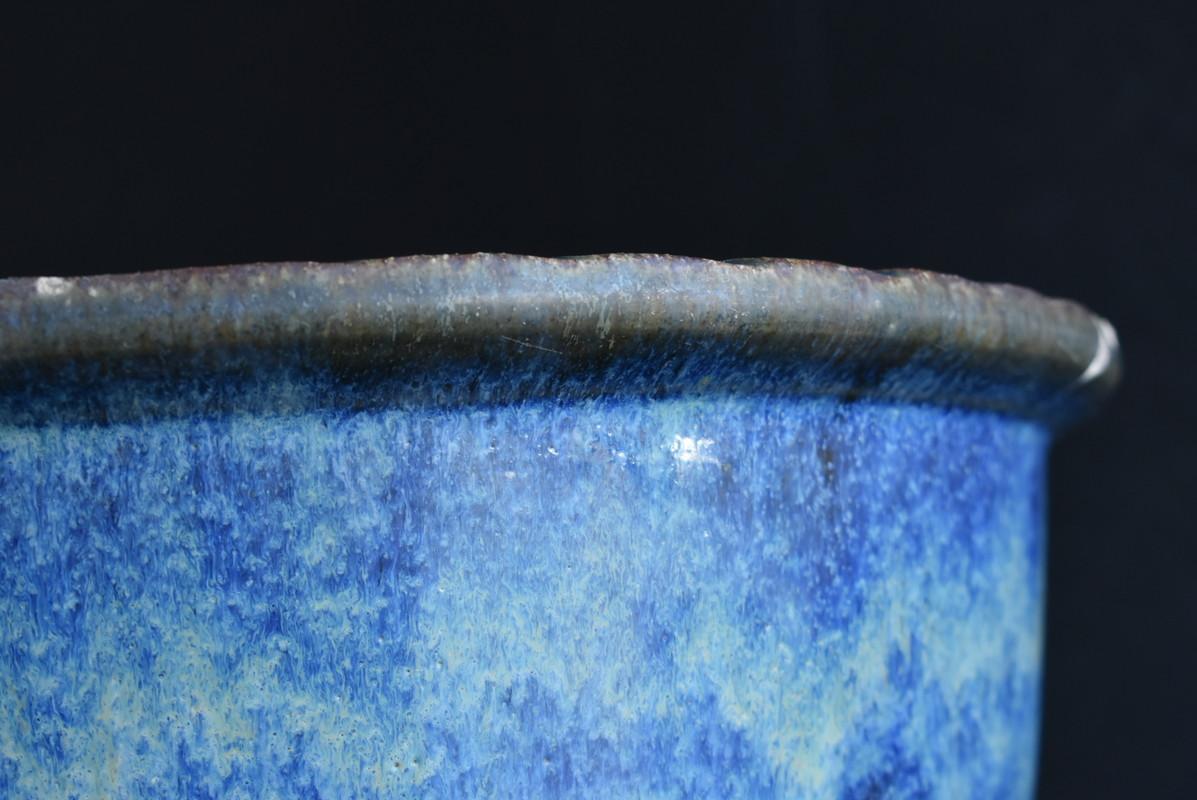 Old Japanese Blue Glaze Flowerpot / Beautiful Planter / Bonsai Pot 1