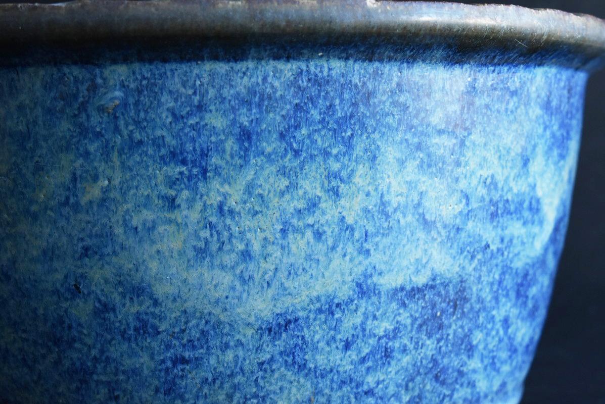 Old Japanese Blue Glaze Flowerpot / Beautiful Planter / Bonsai Pot 2