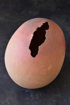 Old Japanese Ceramic Works / Egg-Shaped Terracotta, Early 20th Century