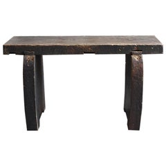 Old Japanese Craftsman's Wooden Work Table / Chair / Stool / Exhibition Stand