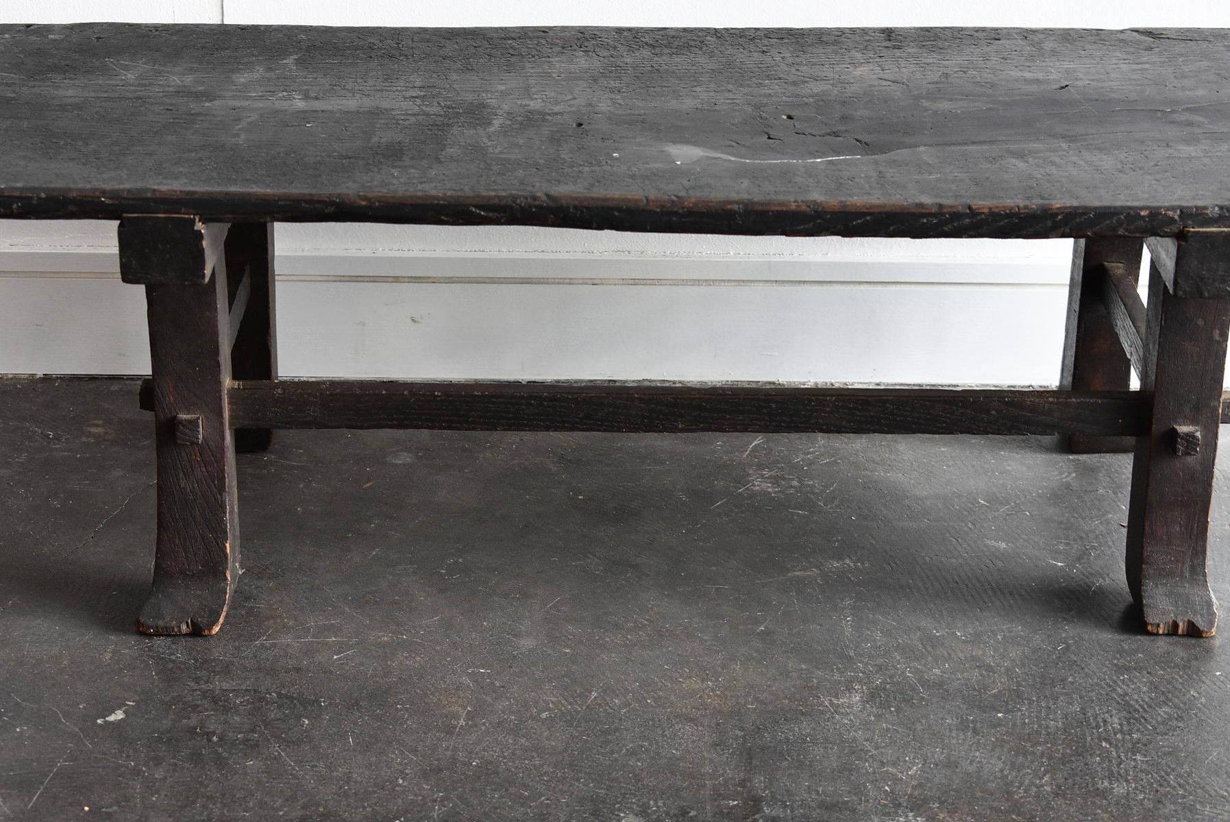 Old Japanese Desk '1700s-1800s' Edo Period Chestnut Antique Table or Low Table 8
