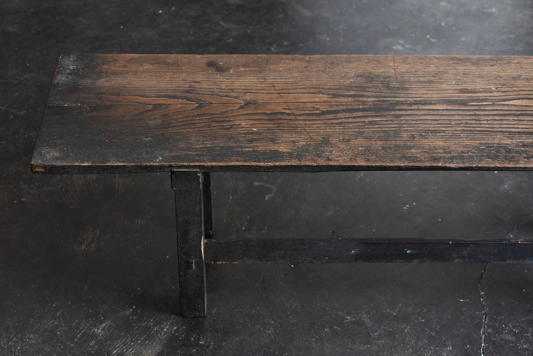 Old Japanese Desk Edo-Meiji Period '1800s' Chestnut Antique Table/Low Table 6