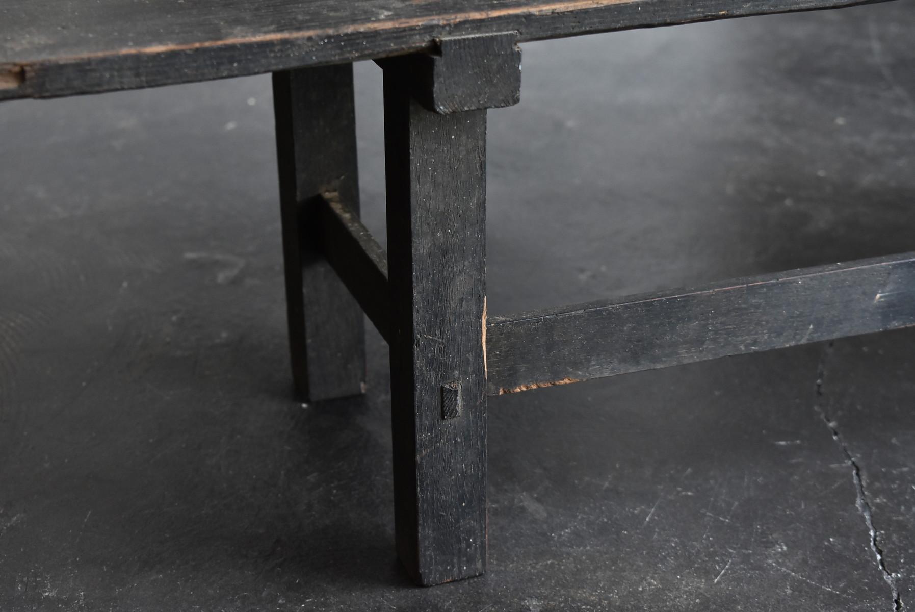 Old Japanese Desk Edo-Meiji Period '1800s' Chestnut Antique Table/Low Table 10