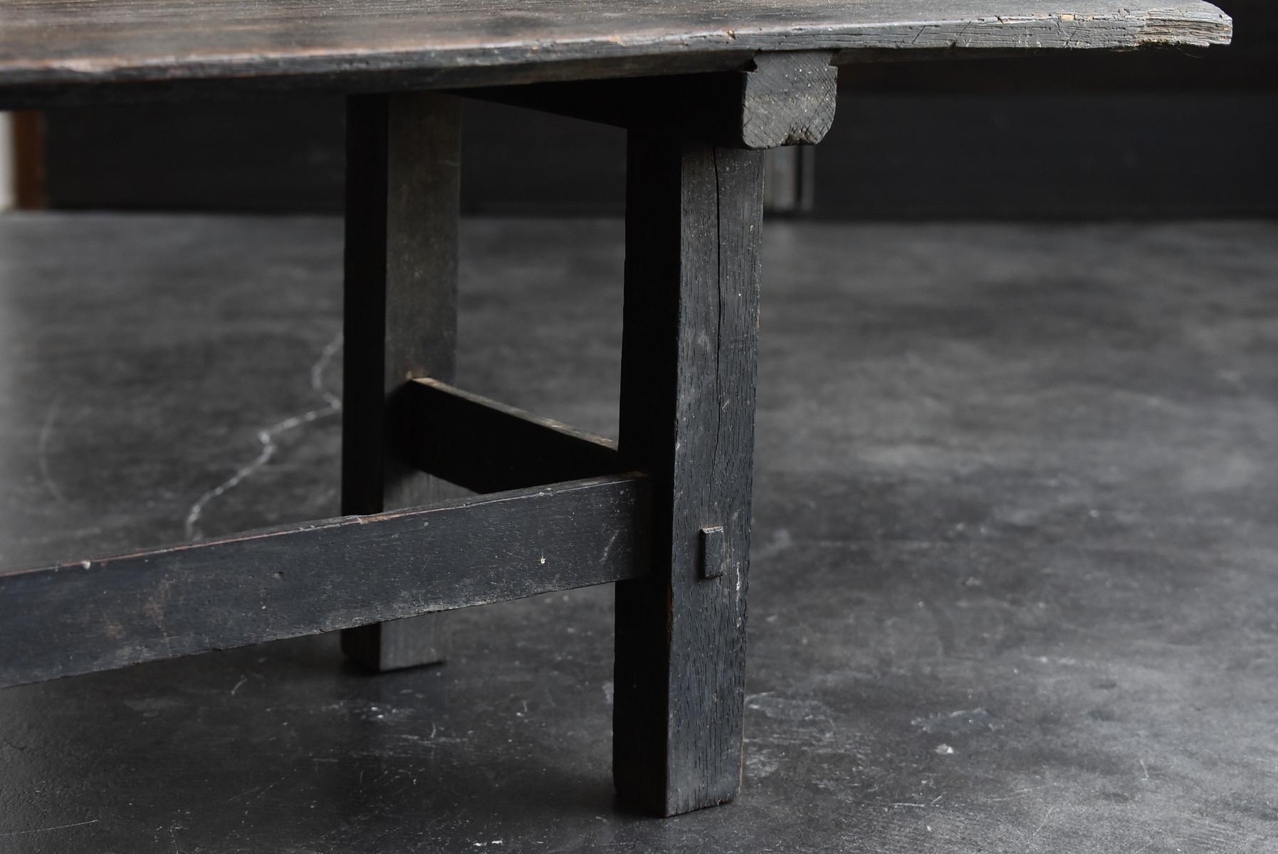 Old Japanese Desk Edo-Meiji Period '1800s' Chestnut Antique Table/Low Table 12