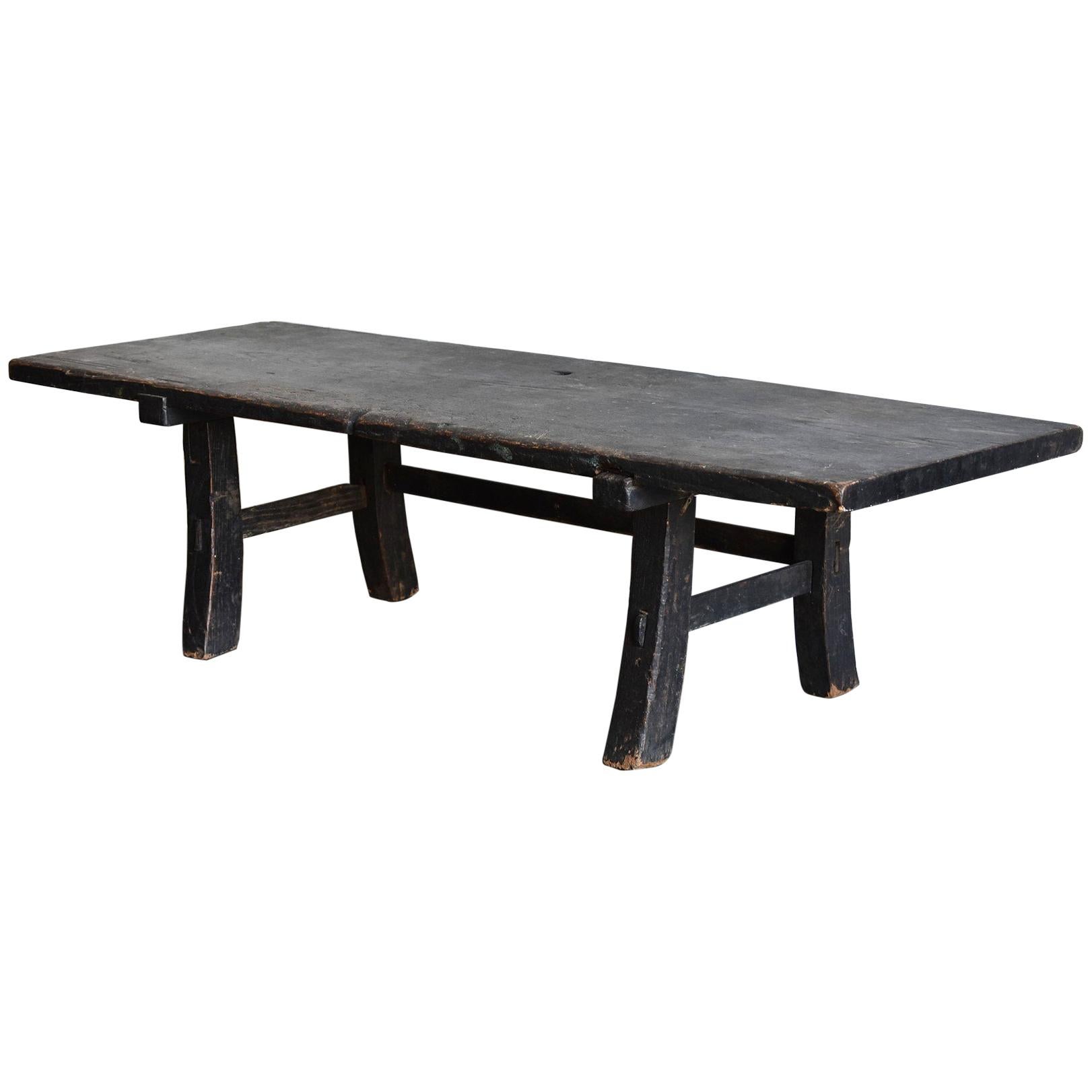 Old Japanese Desk Edo Period '1700s-1800s' Zelkova Antique Table or Low Table