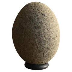 Old Japanese egg-shaped appreciation stone/stone object/Japanese scholar's stone